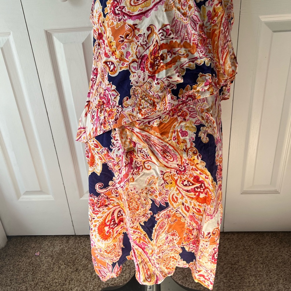 J. Jill Paisley Floral Tiered Dress Size XL - Picture 7 of 10
